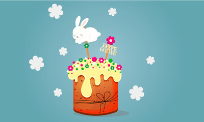 easter greeting card with easter eggs