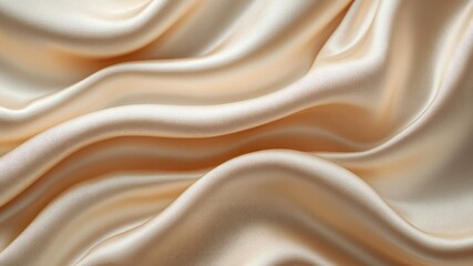 Obraz premium Close-up of a soft, elegant, and luxurious beige silk fabric texture.