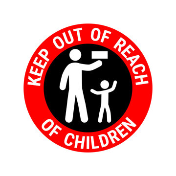 classic keep away out of reach from children babies symbol not allowed permitted sign symbol simple vector isolated on transparent background