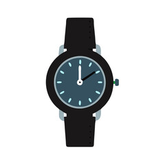  Stylish Black Leather Watch Icon