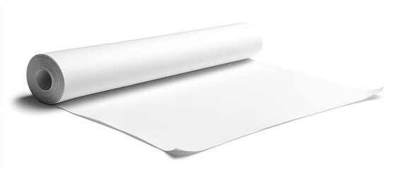 A white roll of paper with a section unrolled and exposed