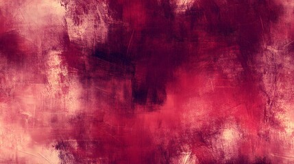 Obraz premium A vibrant, textured abstract painting in deep red and muted tones.