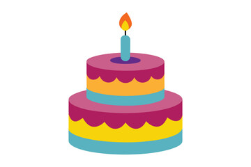 delicious birthday cake isolated on white background 