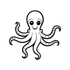 octopus cartoon coloring page