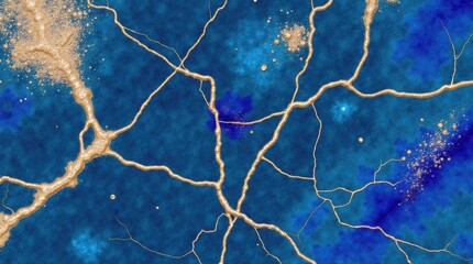 Abstract Background Blue Marble Gold Glitter