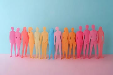 Obraz premium Diverse People Standing Together in a Row1