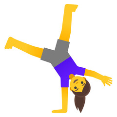 Cartoon Girl Doing Cartwheel