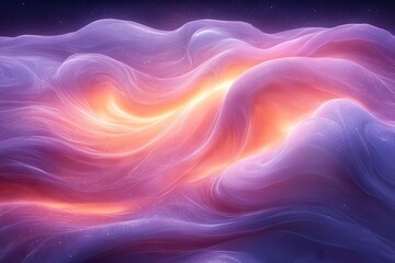 Obraz premium Ethereal landscape of violet and orange clouds, shining warmly