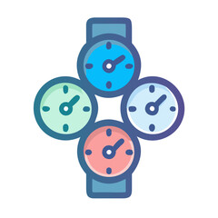  Chic Multi-Dial Watch Illustration