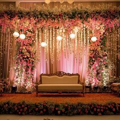 mehndi function stage decore