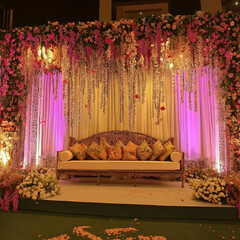 mehndi function stage decore
