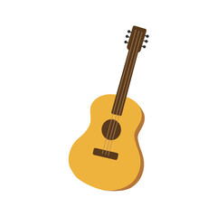 Obraz premium Simple flat design of an acoustic guitar