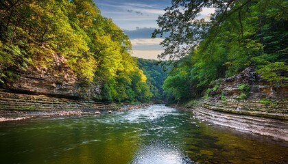 Pine Creek Flowing Through the "Grand Canyon" of Pennsylvania