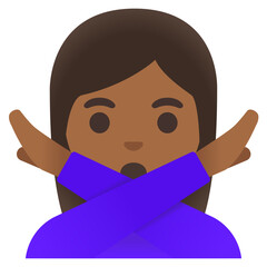 Woman Gesturing No Emoji (Medium-Dark Skin Tone)

