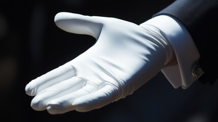 White gloves symbolize official-business collusion, facilitating corrupt transactions, interest transfer, and rent-seeking activities.