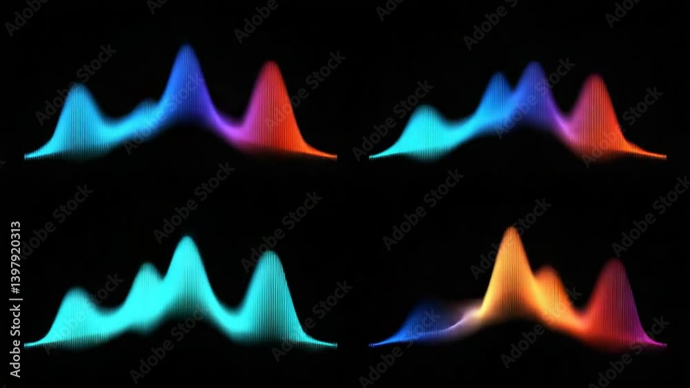 Poster vibrant audio visualizations with colorful sound waveforms generative ai