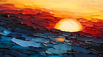 Radiant Horizon: A Stylized Graphic Resource of a Glowing Sunset with Warm Tones, Soft Gradients, and Atmospheric Light for Use in Visual Design and Creative Projects