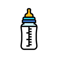 baby bottle child care nurse color icon vector illustration