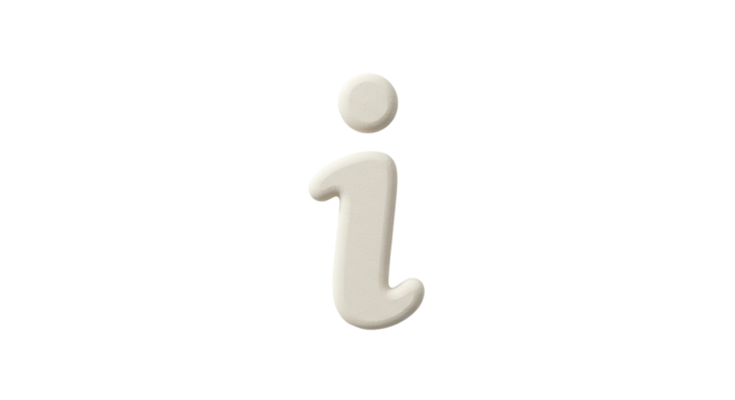 Isolated Lowercase 'i' Letter