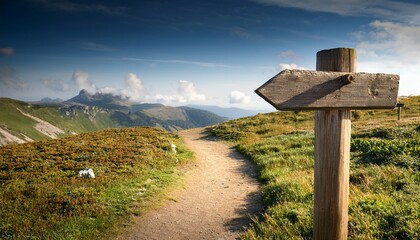 wooden signpost near a path