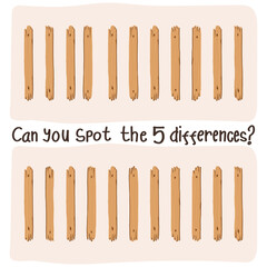 Wooden Stick Spot The Difference Game for Kids and Adults