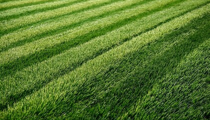 Freshly Cut Green Grass with Diagonal Lines