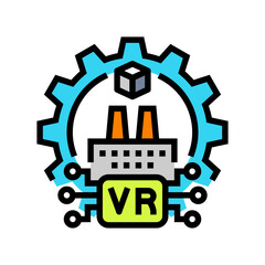 virtual reality vr manufacturing color icon vector illustration