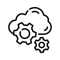 Ready to use outline style icon of cloud settings