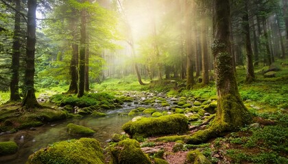 Summer fantasy forest landscape