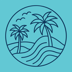 tropical island with palm trees