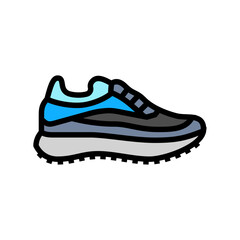 nordic walking shoes color icon vector illustration