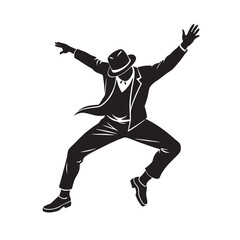 Street dancer performing freestyle silhouette