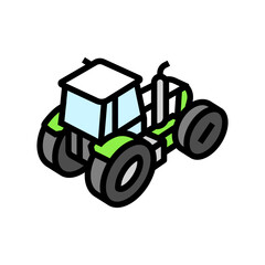 machinery tractor color icon vector illustration