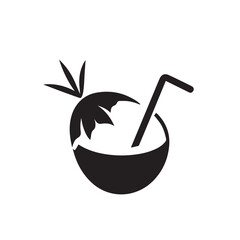 vector illustration of a green coconut drink