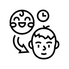 milestones child care nurse line icon vector illustration