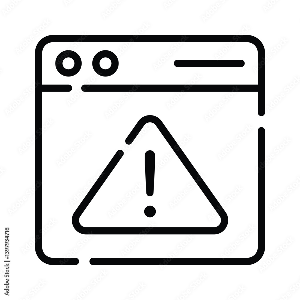 Wall mural an outline style icon of web error is ready for premium use