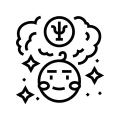 psychology child care nurse line icon vector illustration