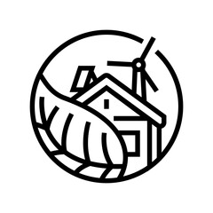 green home eco conscious line icon vector illustration