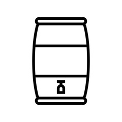 rainwater collection barrel sustainability line icon vector illustration