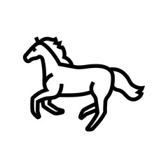 galloping horse breeding line icon vector illustration