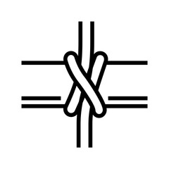 Fototapeta premium clove hitch nautical knot line icon vector illustration