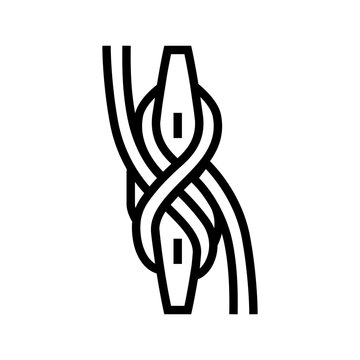 cleat hitch nautical knot line icon vector illustration