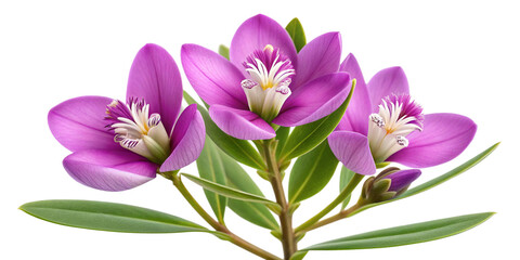 Myrtle-Leaf Milkwort (Polygala myrtifolia) Flowers Isolated on White with Clipping Path

Polygala myrtifolia Bloom &ndash; Transparent Background Botanical Cutout for Design Projects