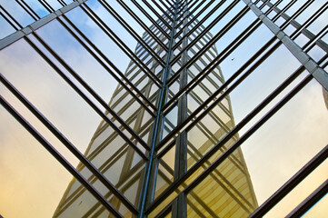 Exterior of modern architecture, modern city building. Modern architecture abstract background, building abstract.