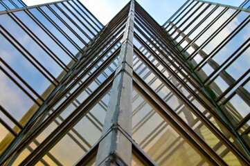 Exterior of modern architecture, modern city building. Modern architecture abstract background, building abstract.