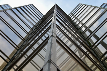 Exterior of modern architecture, modern city building. Modern architecture abstract background, building abstract.