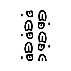 footprint pole marks nordic walking line icon vector illustration