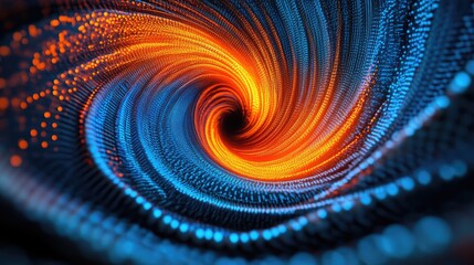 Abstract digital art depicting a funnel-shaped vortex