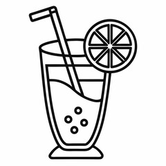 Martini glass outline vector – clean AI line art for digital prints and graphic projects.