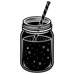 AI-generated mason jar drink line art – perfect for print, decor, or digital design projects.